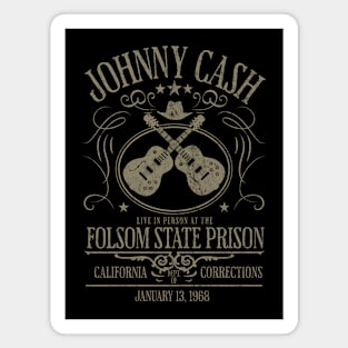 Johnny Cash live in person at the Folsom State Prison - vintage Magnet